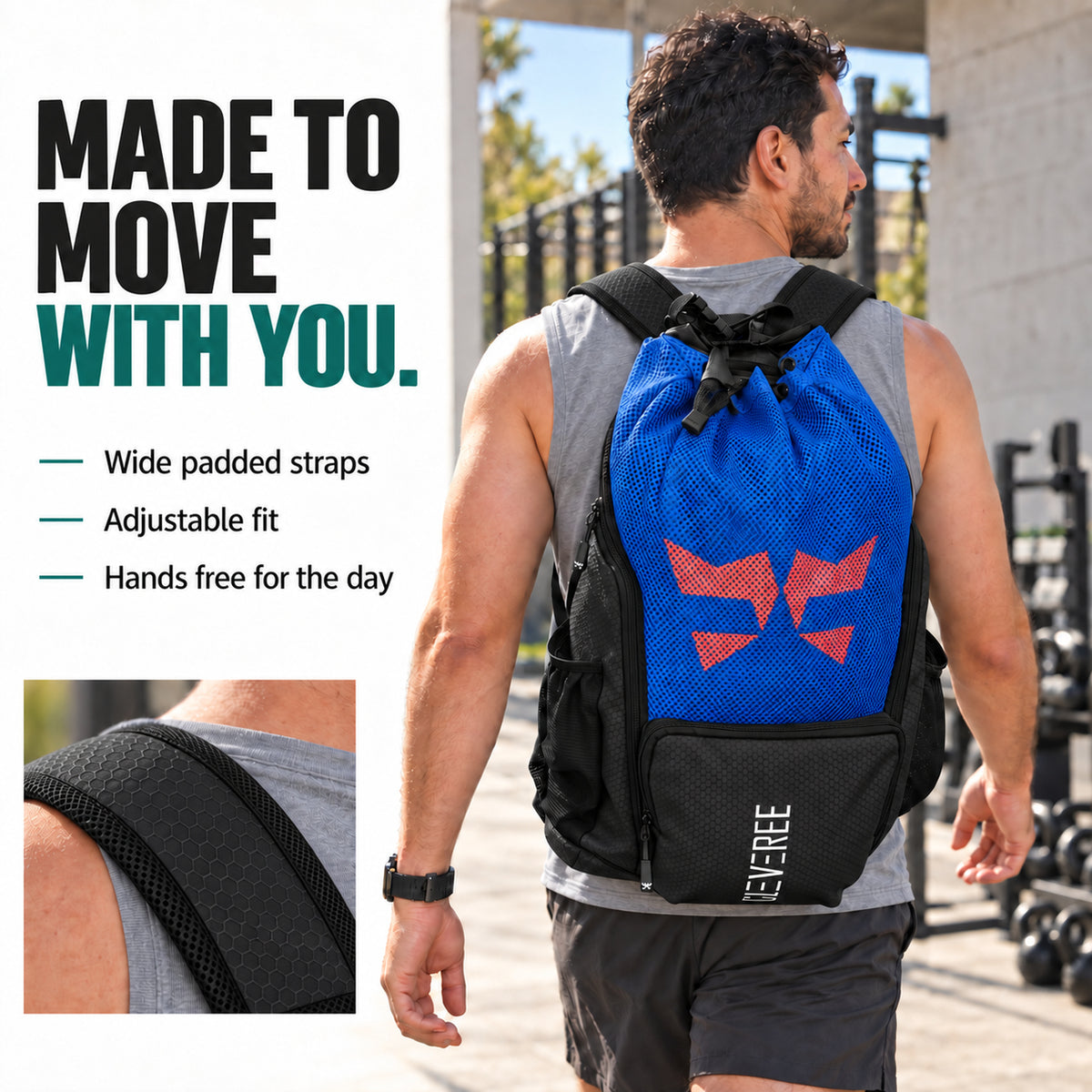 CLEVEREE Blue Boost: Padded straps and adjustable fit