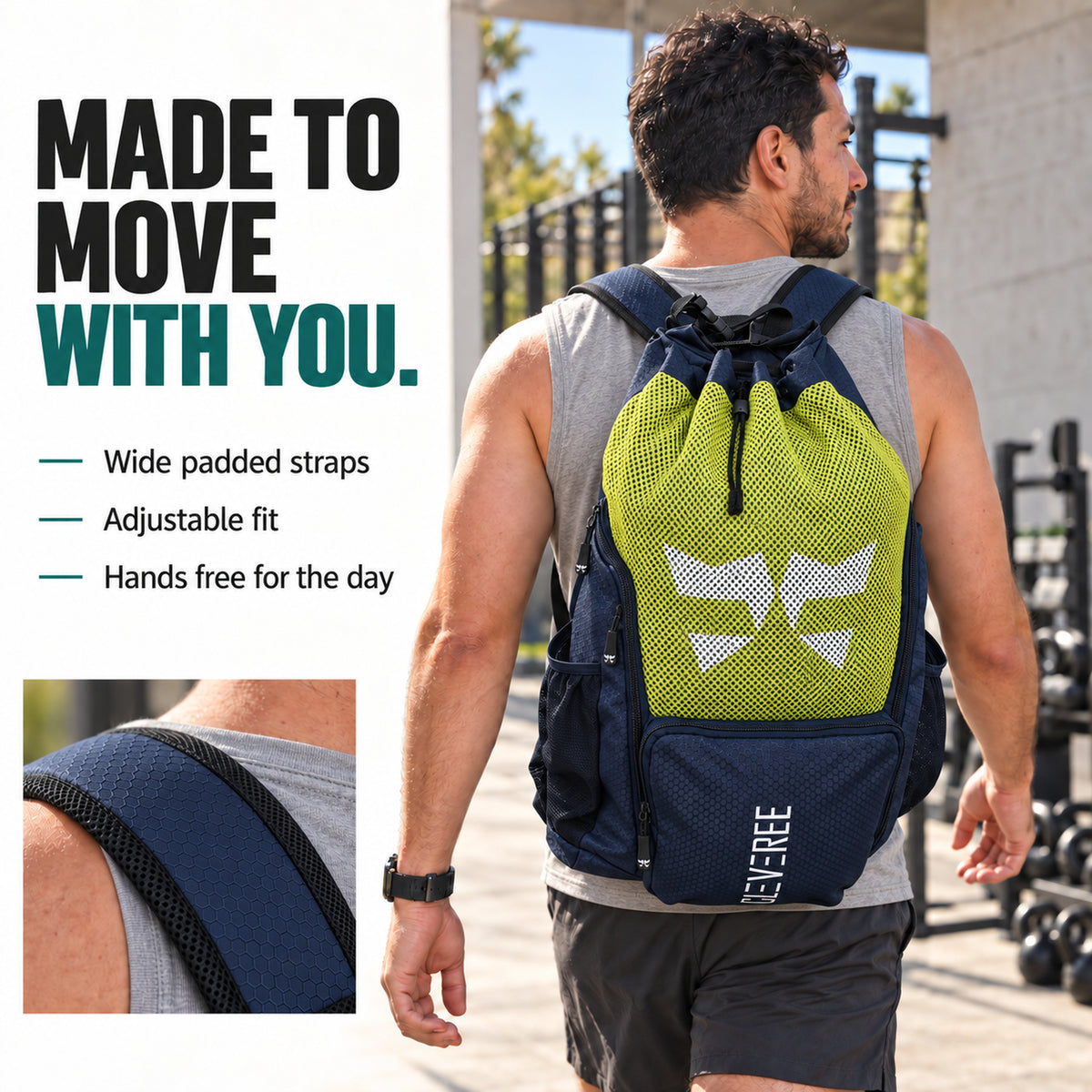 CLEVEREE Yellow Sporter: Padded straps and adjustable fit