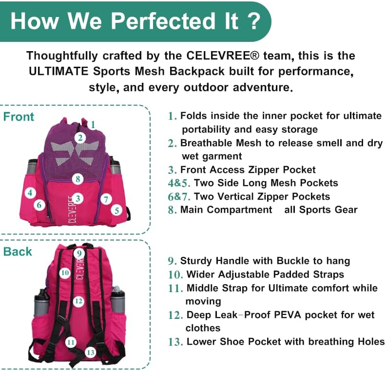 Sports Mesh Backpack - Pink Attitude 5