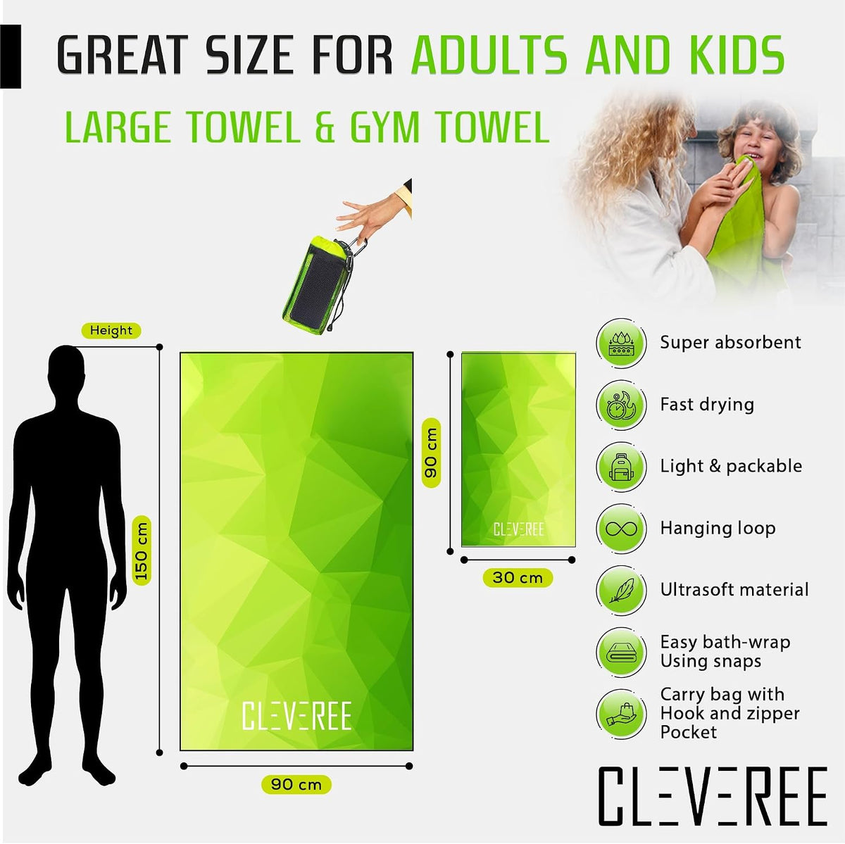 Microfiber Towel - Green Neon 4