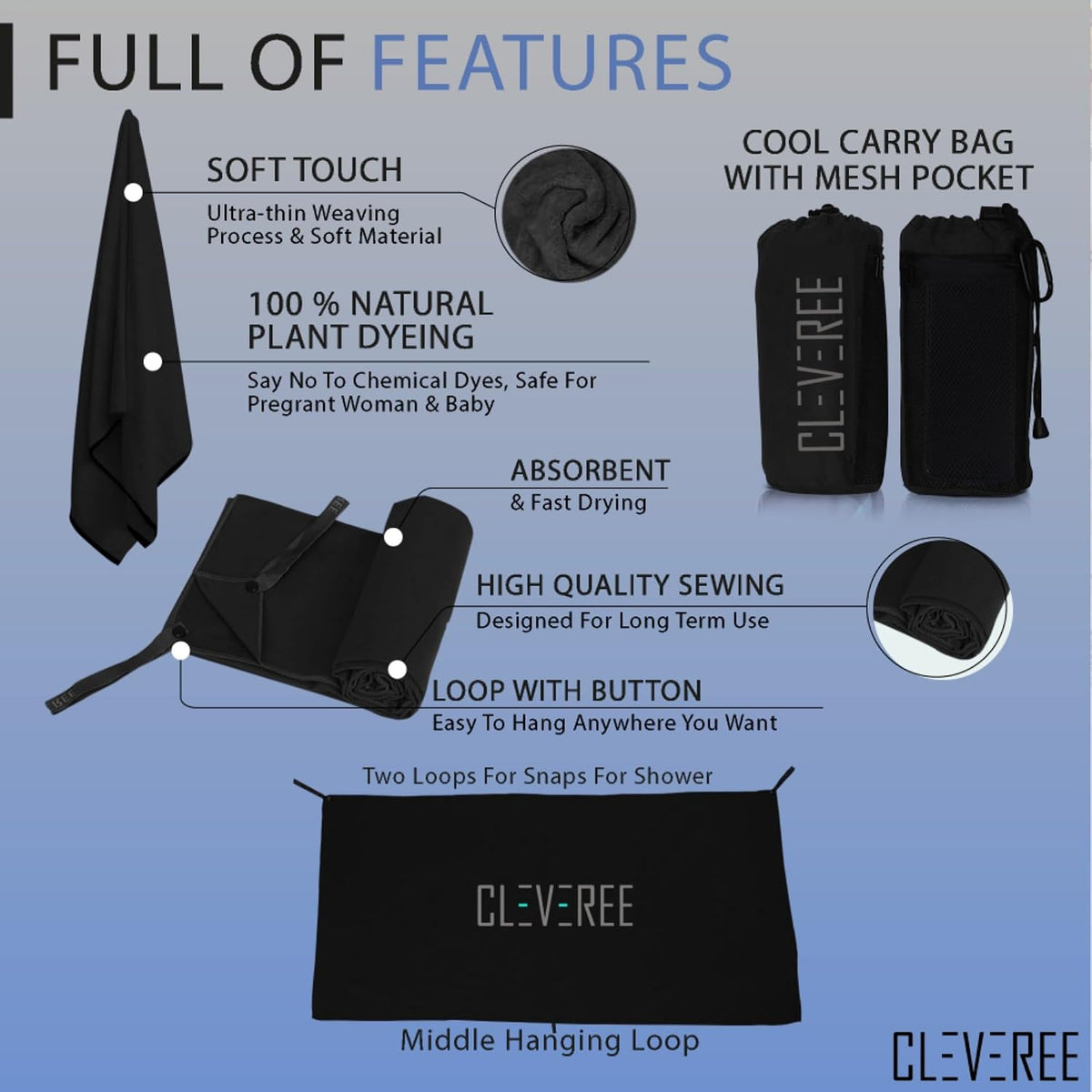 Microfiber Towel - Black 6