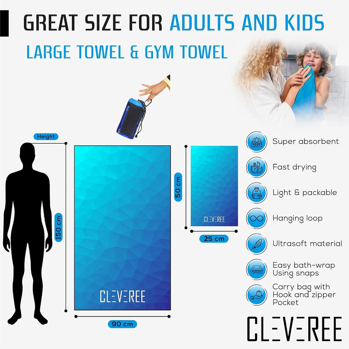 Microfiber Towel - Royal Blue 4