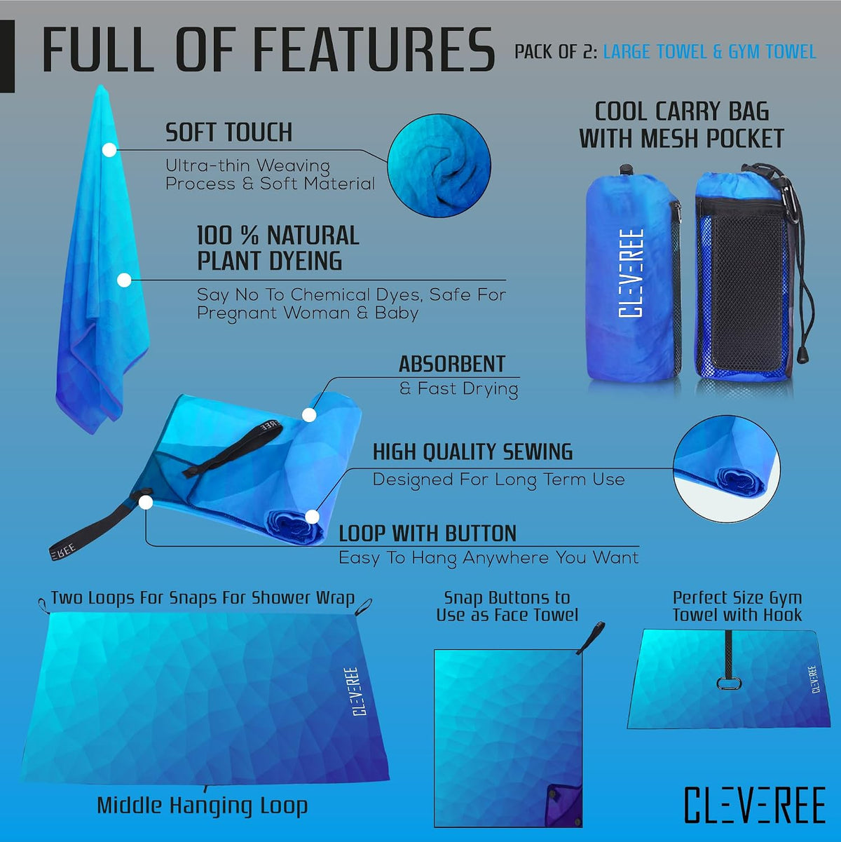 Microfiber Towel - Royal Blue 7