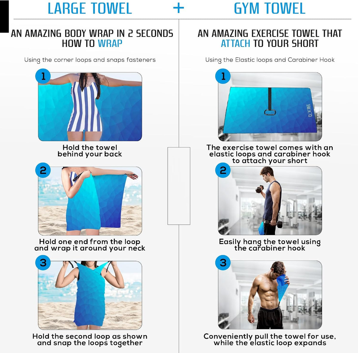Microfiber Towel - Royal Blue 8