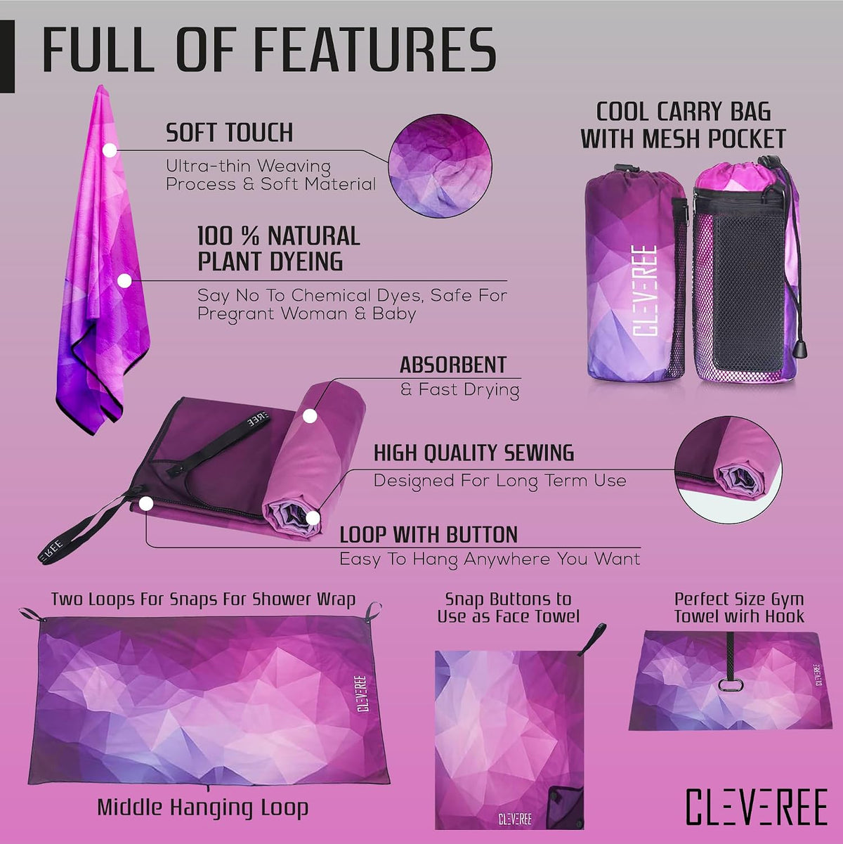 Microfiber Towel - Purple 6