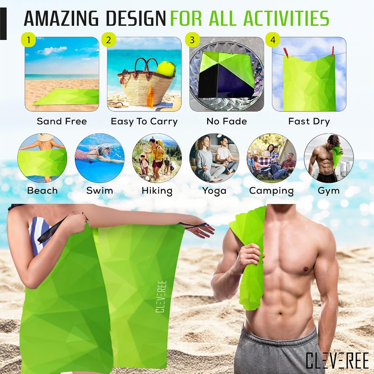 Microfiber Towel - Green Neon 6