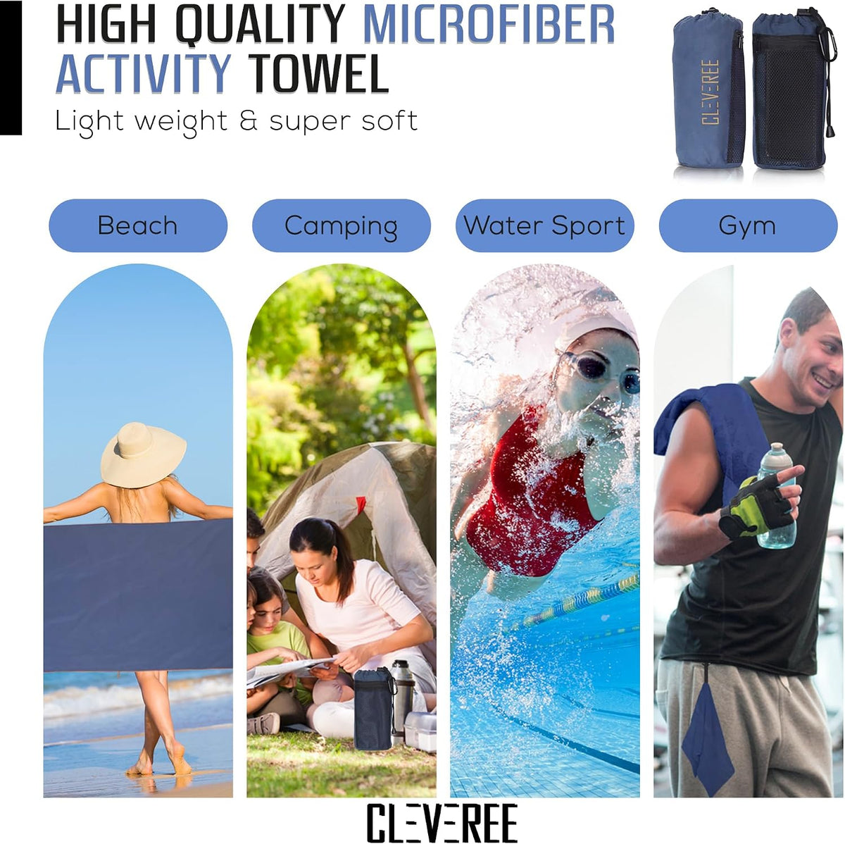 Microfiber Towel - Navy Blue 4