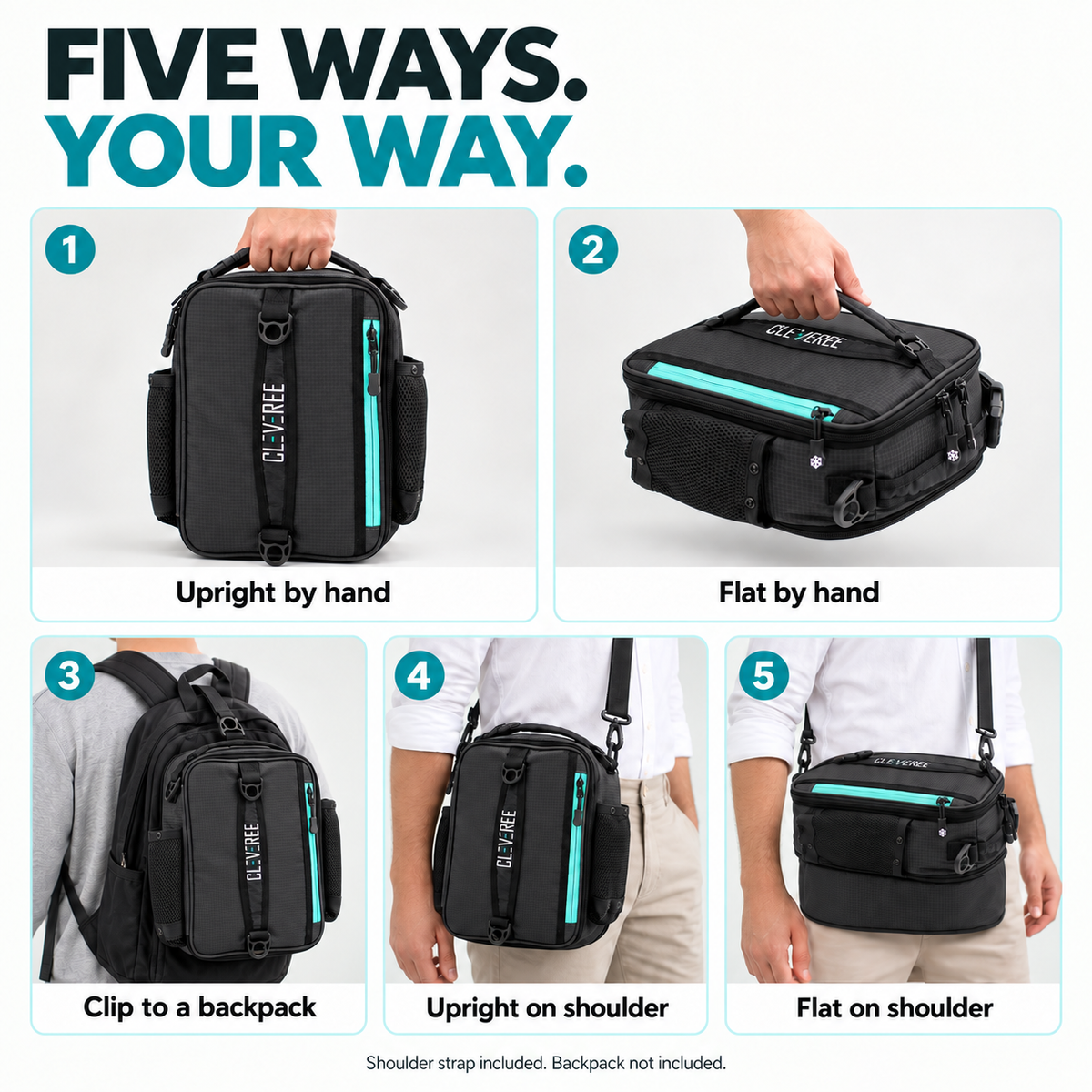 CLEVEREE Black: 08 Five Ways to Carry 