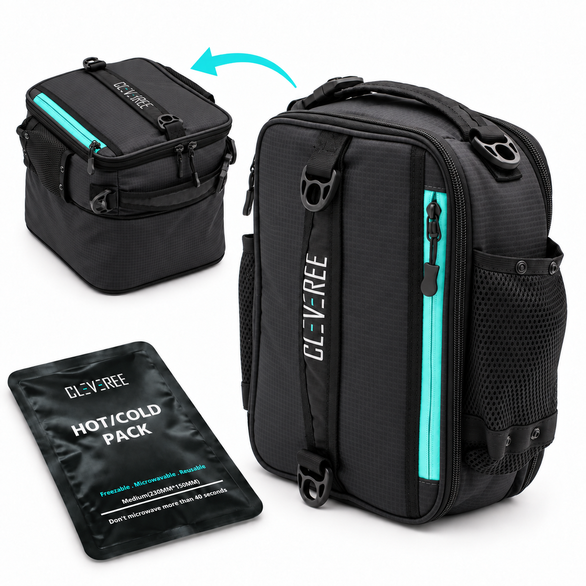 CLEVEREE Black: Complete cooler bag 