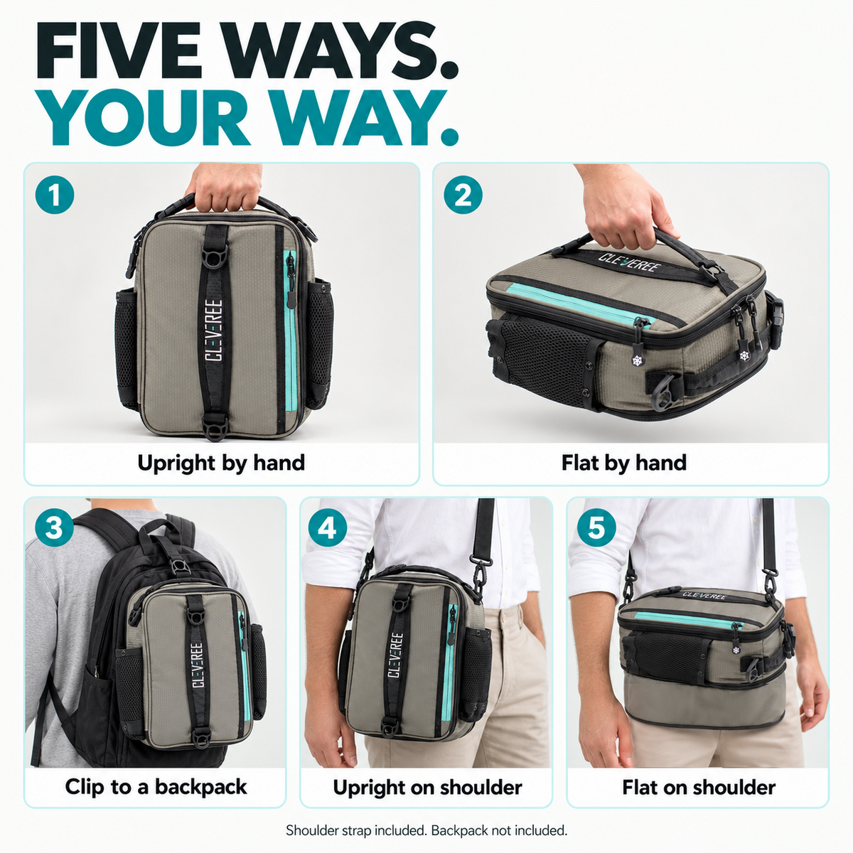 CLEVEREE Grey: 08 Five Ways to Carry 
