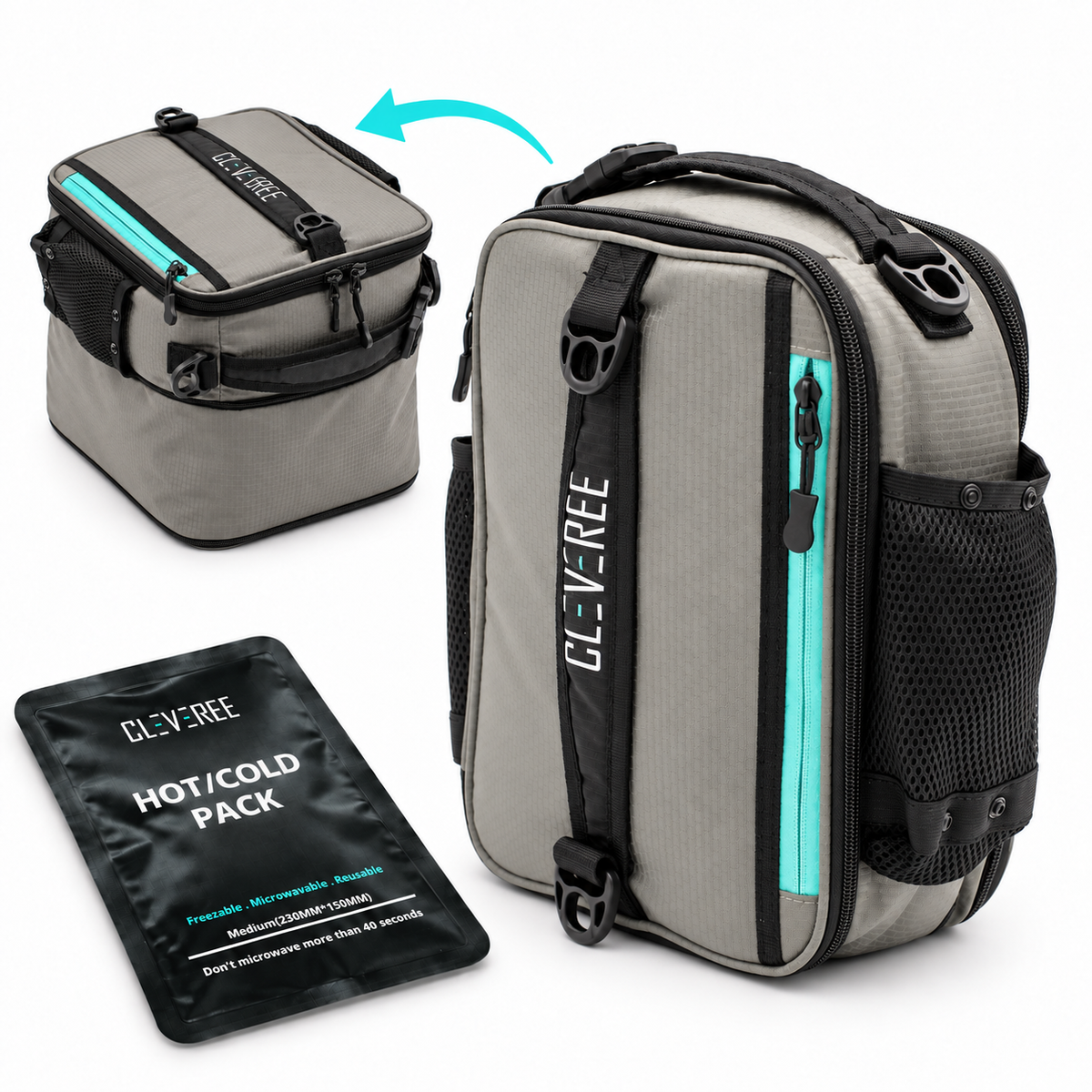 CLEVEREE Grey: Complete cooler bag 