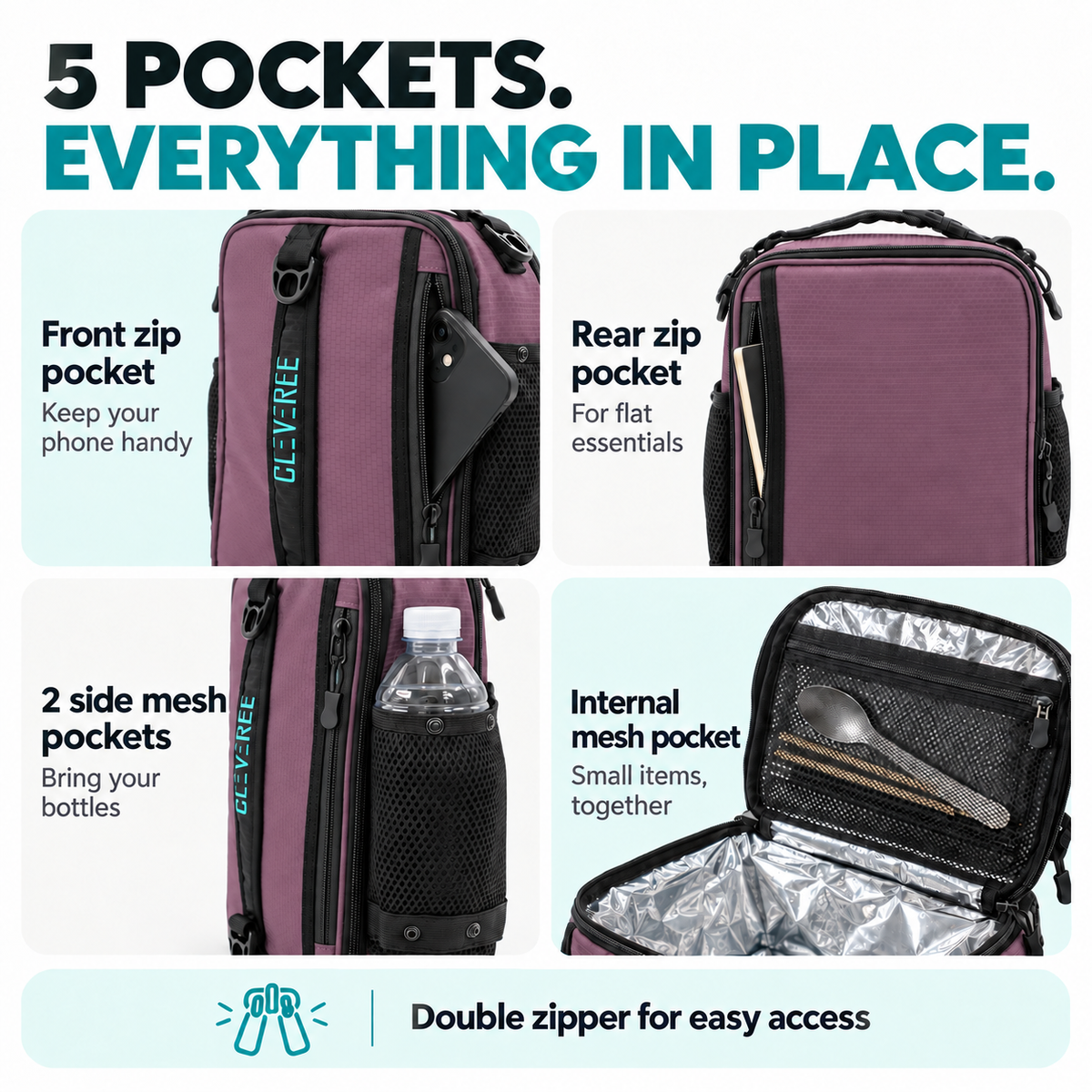 CLEVEREE Purple: 07 Pocket Organisation 