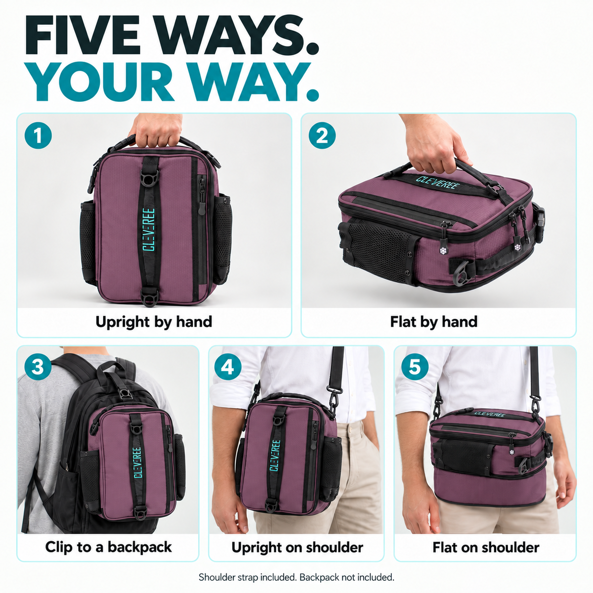 CLEVEREE Purple: 08 Five Ways to Carry 