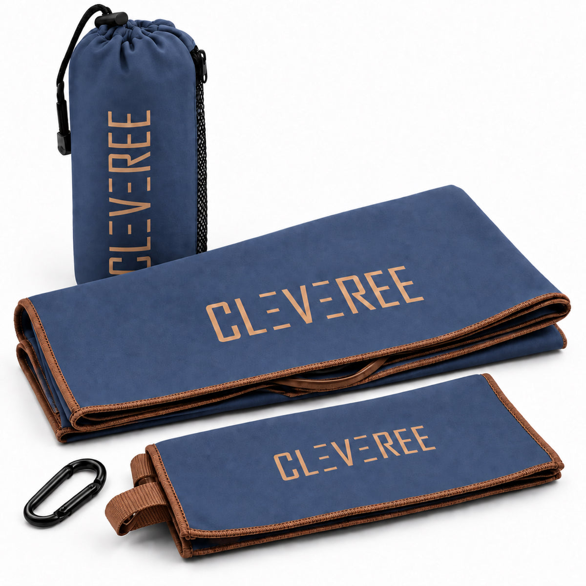 CLEVEREE Navy Blue: Complete towel set 