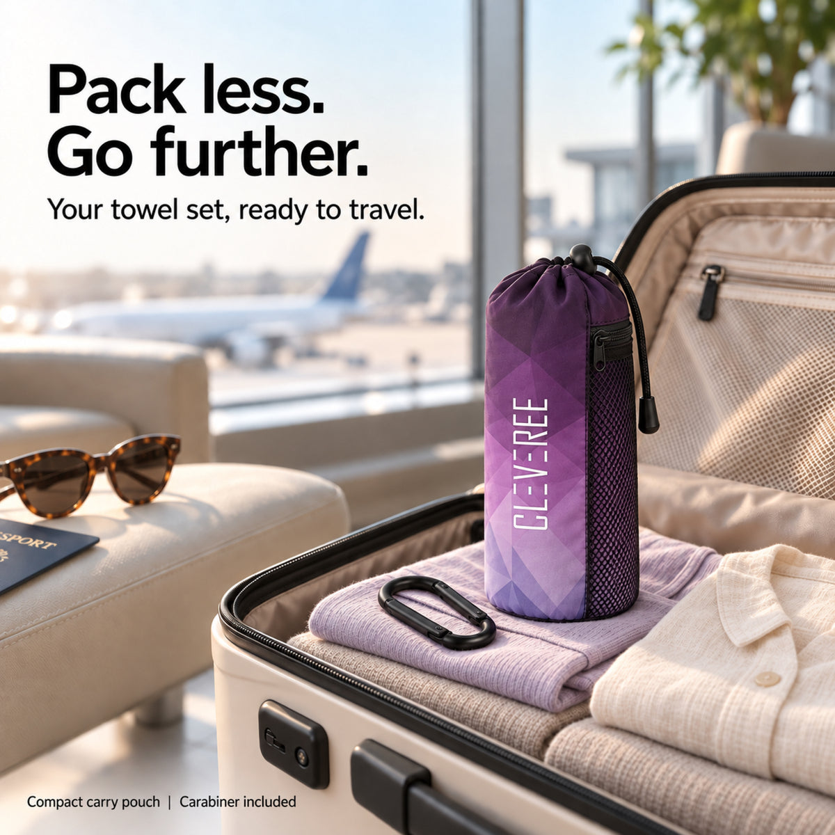 CLEVEREE Purple: Compact travel pouch 