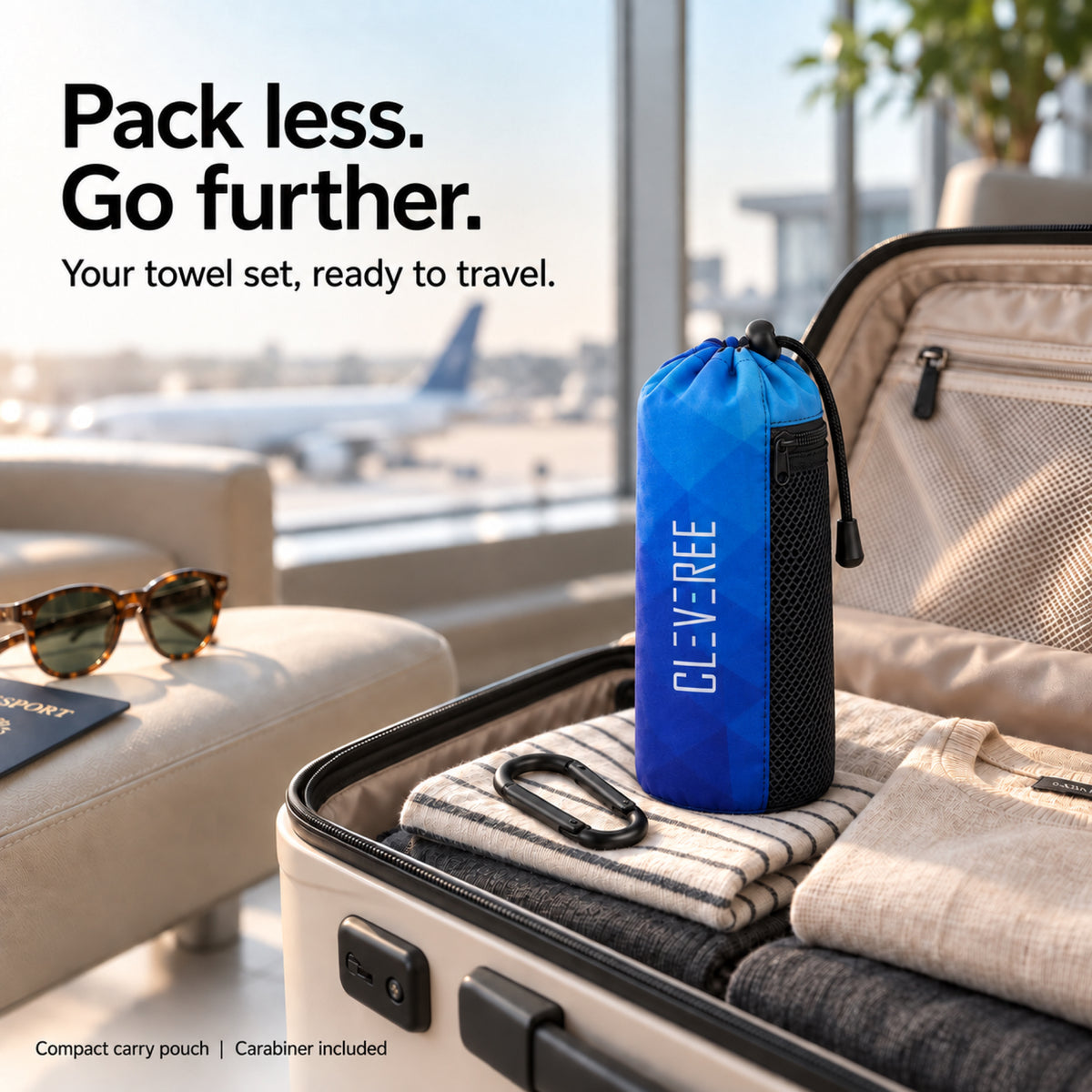 CLEVEREE Royal Blue: Compact travel pouch 