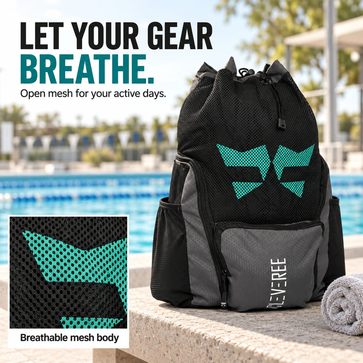 CLEVEREE Graphite Black: 03 Breathable Mesh 